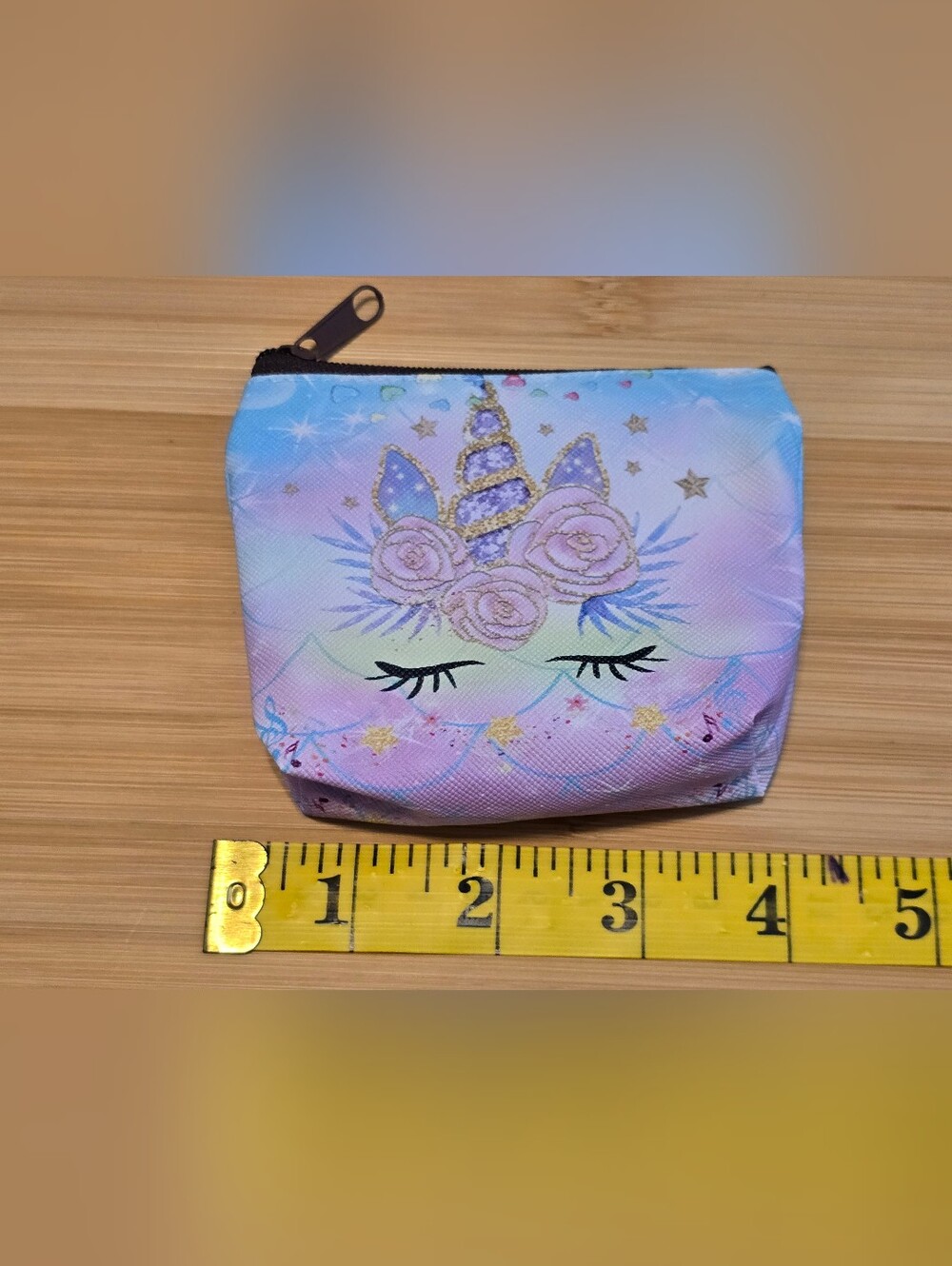 🦄Set of 2 Pastel Unicorn and Mermaid Mini Coin Purses Zipper Pouches Brand New - Picture 4 of 4